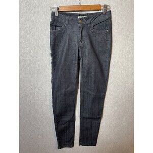 11 Eleven Women's Dark Wash Embroidered Slim Stretch Jeans Size 1 Made in China